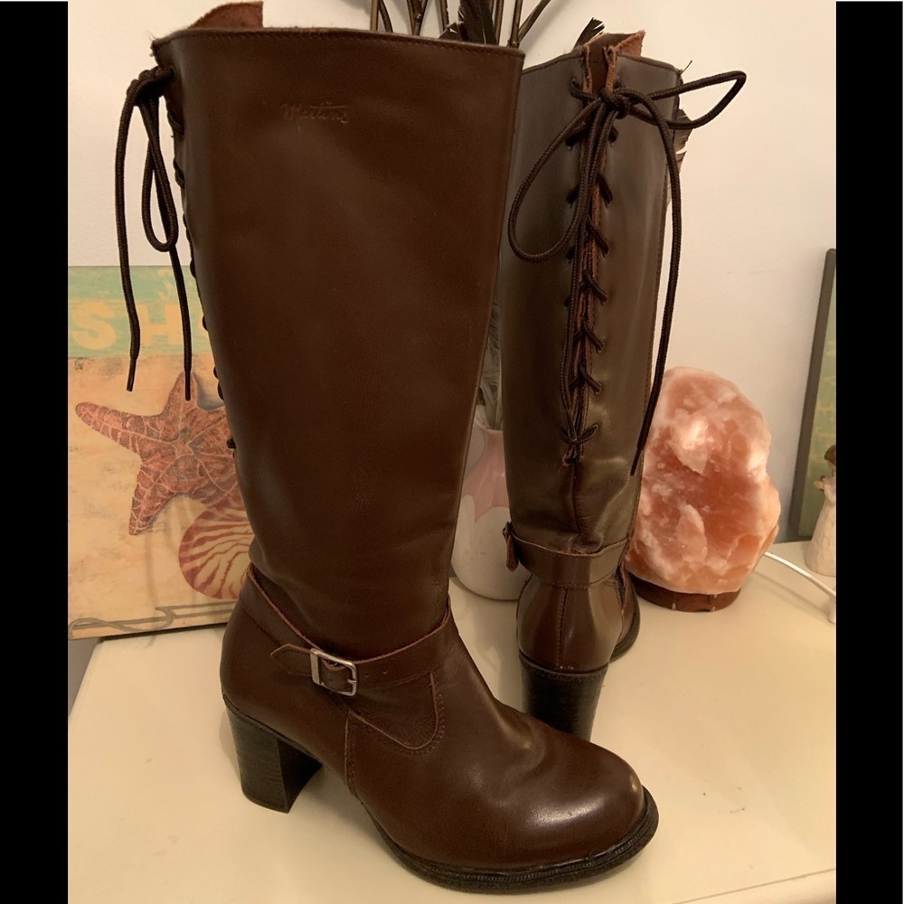 Martino tan leather lace boots size 8 - Picture 2 of 12